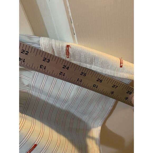 Takumi Japan Shirt Mens Large Dress Oxford Button‎ Up Suit French Cuff Stripe - Picture 11 of 12